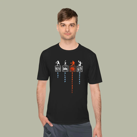 Eat Sleep Basketball Repeat Crew Graphic Tee — Rhythm, Steps & Movement