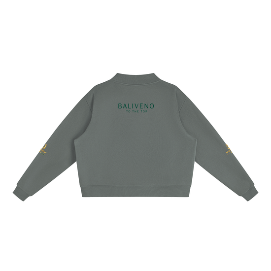 Baliveno Essential Fleece Mock-Neck Crew Sweatshirt