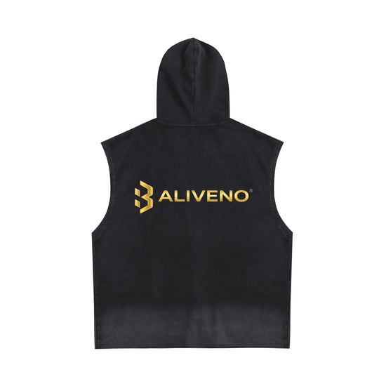 Baliveno Vintage Washed Zip-Up Hooded Tank Top