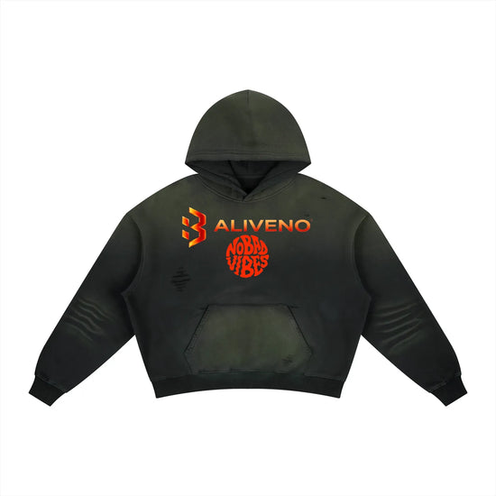 Baliveno Frayed Sunfade Boxy Fleece Hoodie