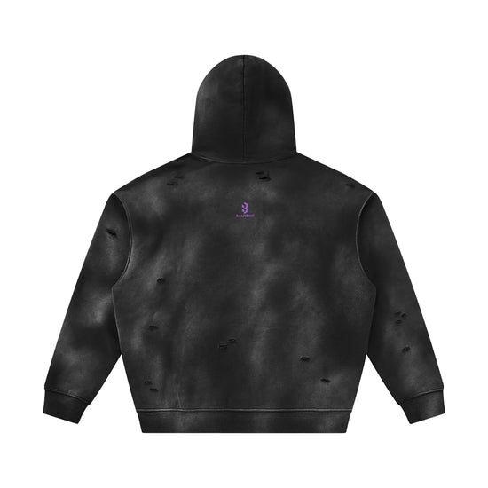 Unisex Sunfade Frayed Fleece Hoodie