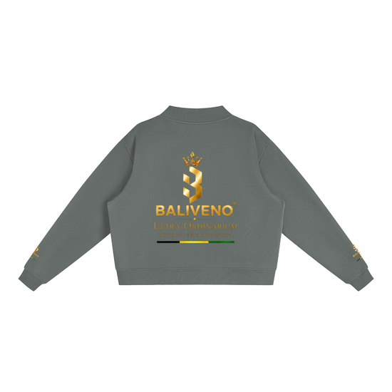 Baliveno Luxury Essential Fleece Mock-Neck Crew Sweatshirt