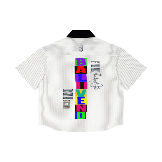 Baliveno Vibrant Unisex Striped Boxy Contrast Collar Shirt