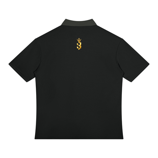 Unisex Color Block Quarter-Zip Polo Shirt