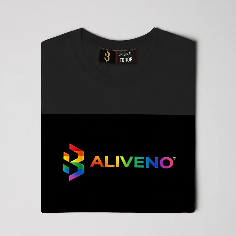 Baliveno Cotton T Shirt displayed in black with a colorful logo for a stylish street-inspired look.