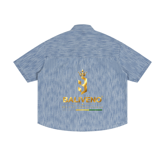 Baliveno Unisex Boxy Vintage Wash Denim Shirt