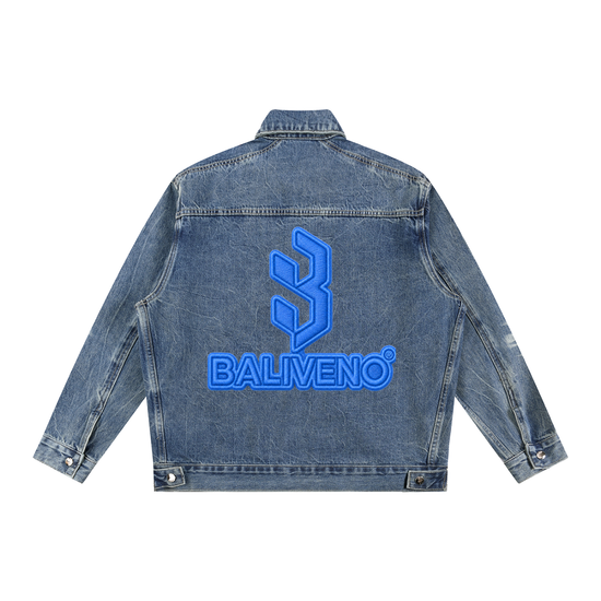BALIVENO Vintage-Wash Zip-Up Denim Jacket — Studio 05