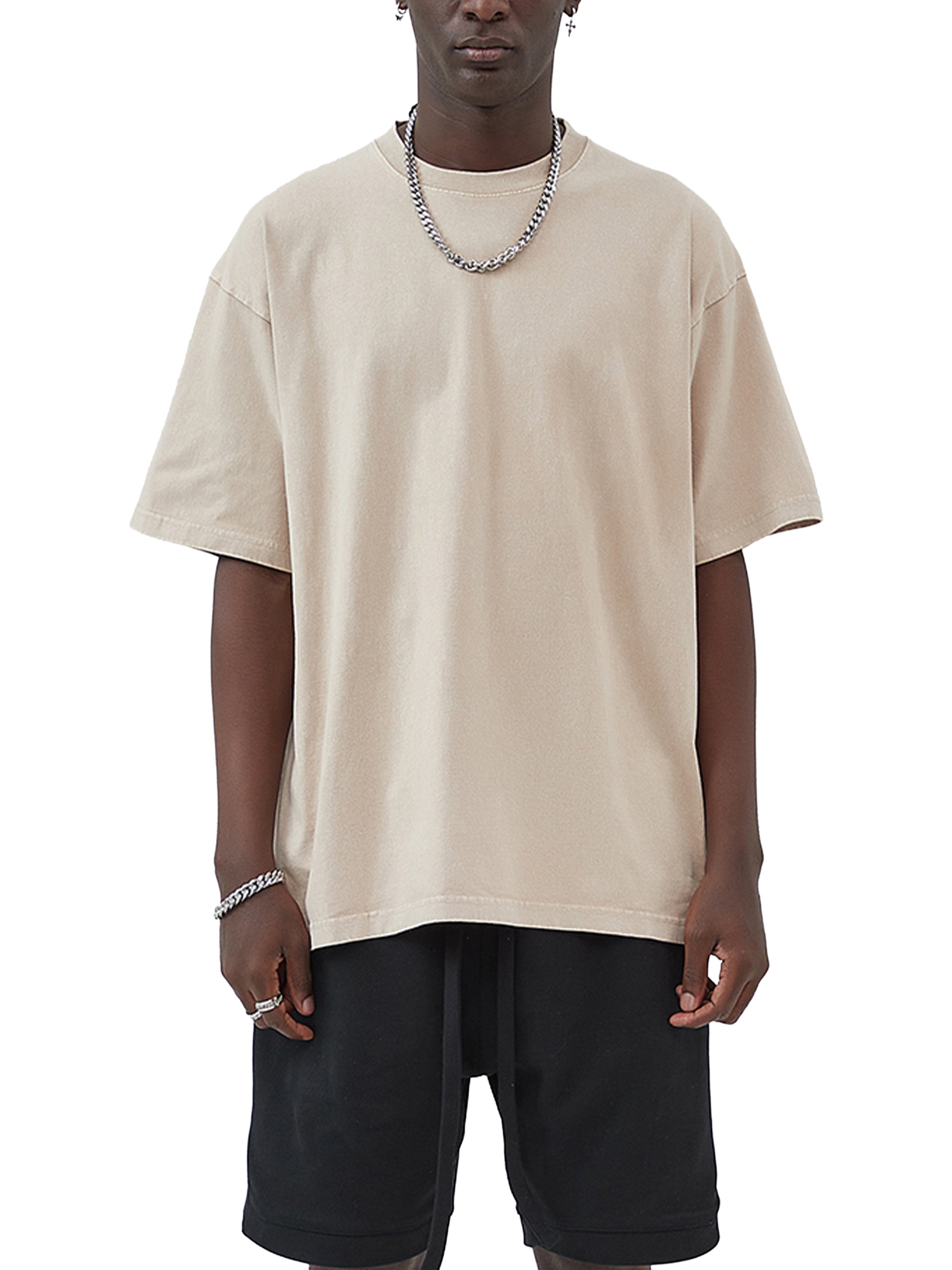 Baliveno Black Unisex Acid Wash Oversize T-Shirt - 250 GSM