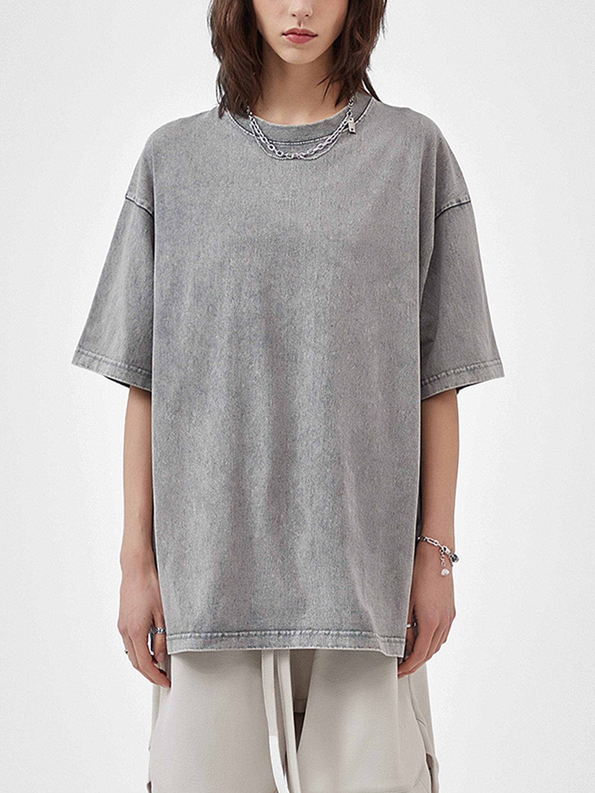 Baliveno Black Unisex Acid Wash Oversize T-Shirt - 250 GSM
