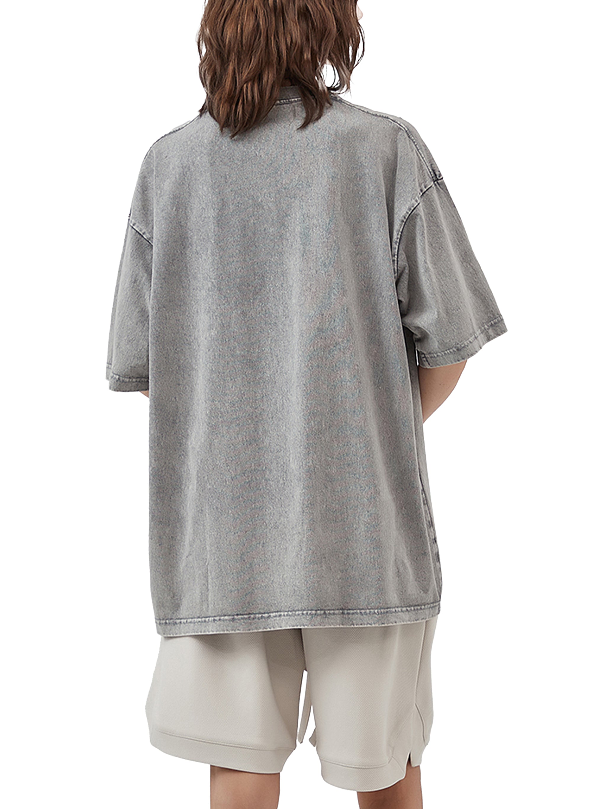 Baliveno Black Unisex Acid Wash Oversize T-Shirt - 250 GSM