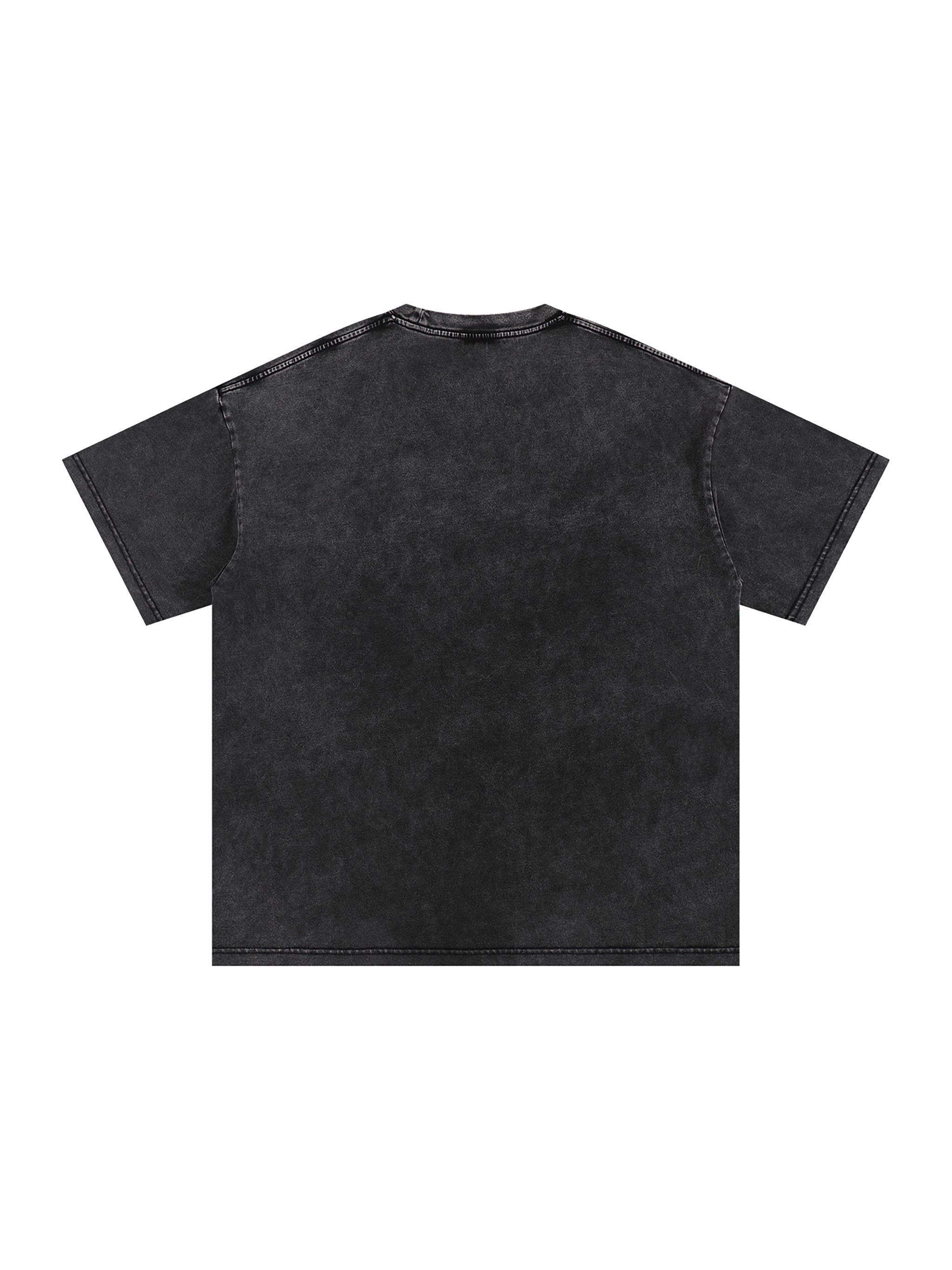 Baliveno Black Unisex Acid Wash Oversize T-Shirt - 250 GSM