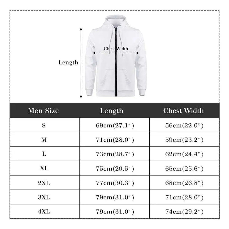 Mens All Over PrintMens All Over Print Classic Zip HoodieElevate your wardrobe with our Men&