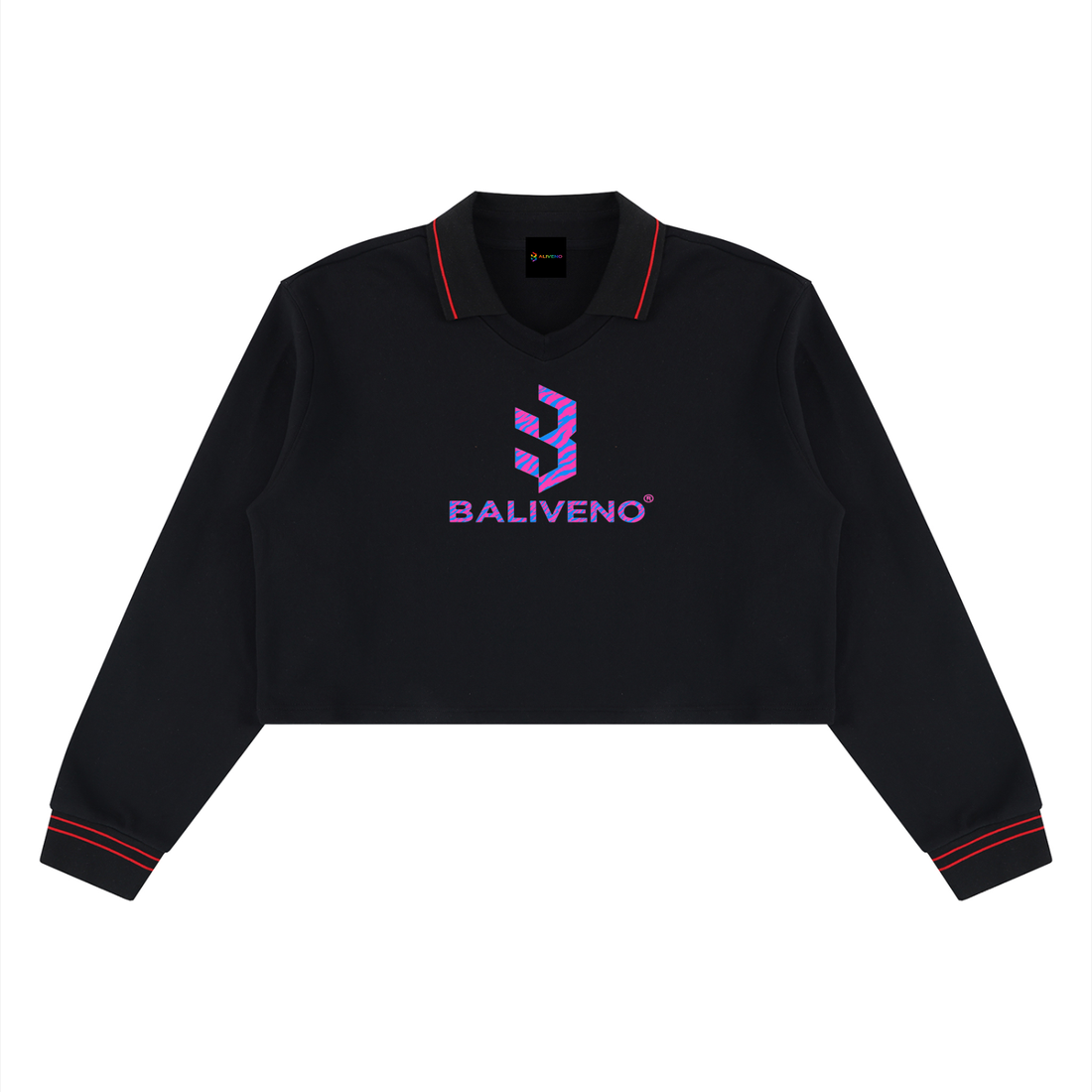 BALIVENO women's crop collared sweatshirt in 410 GSM cotton with boxy fit