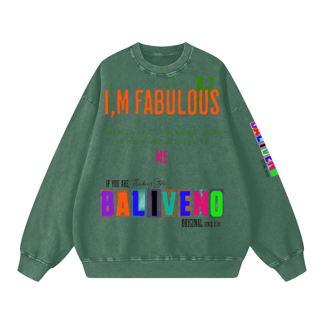 BALIVENO Premium Snow Washed Oversized Sweatshirt