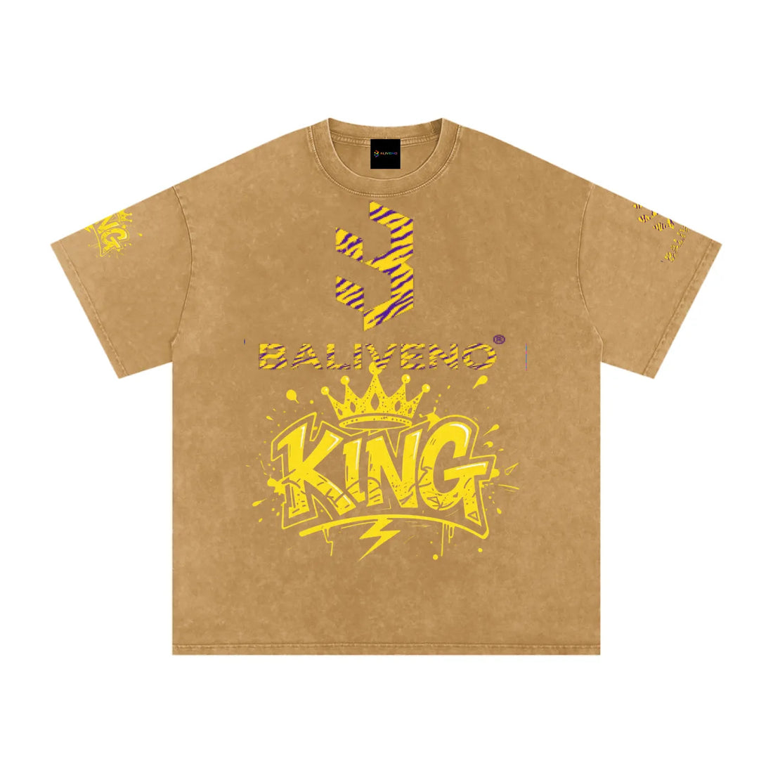 BALIVENO Snow Washed Oversized Cotton T-Shirt with drop shoulders, a relaxed unisex oversized tee