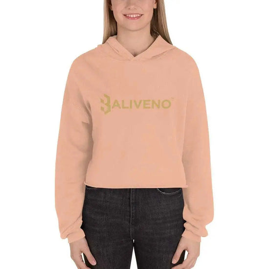 Baliveno women's crop hoodie with raw hem and dropped shoulders