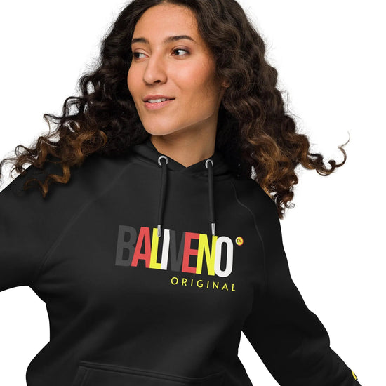 Discover Baliveno’s Unisex Mesh Shorts and Joggers in a stylish black hoodie.