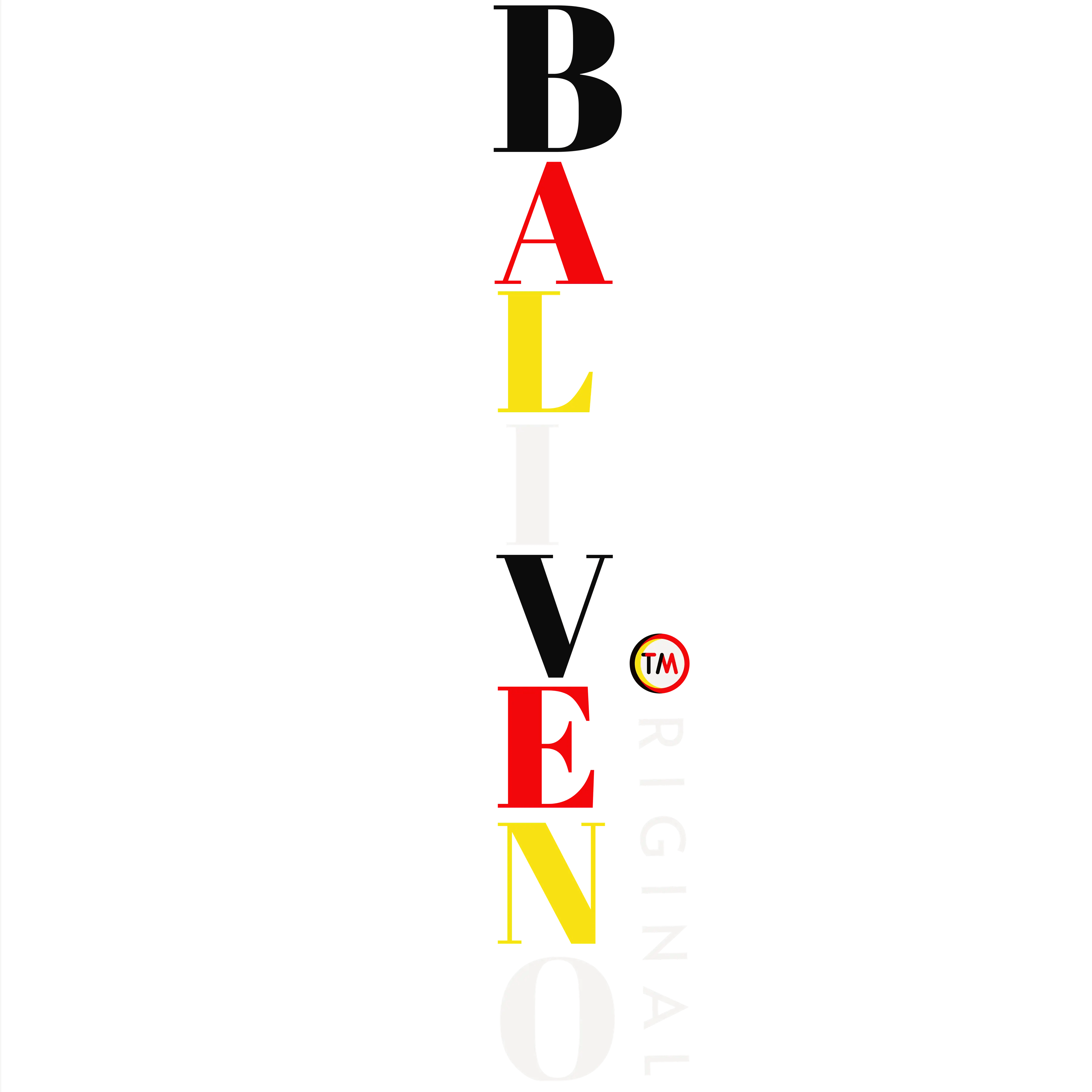 Baliveno brand logo with colorful vertical text and the word original