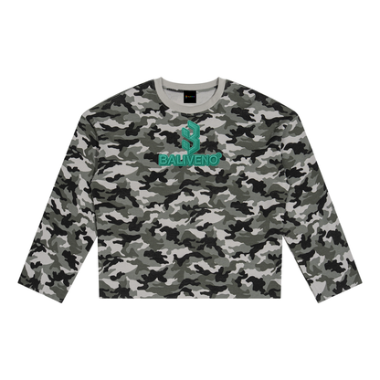 Baliveno Unisex Camo Waffle Raw Edge T-Shirt