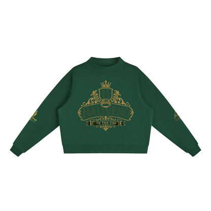 Baliveno Luxurious Essential Fleece Mock-Neck Crew Sweatshirt