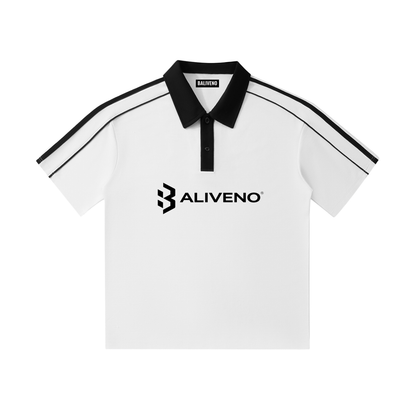 Contrast Collar Short-Sleeve Polo Shirt