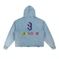 Vintage Washed Frayed-Hem Hoodie