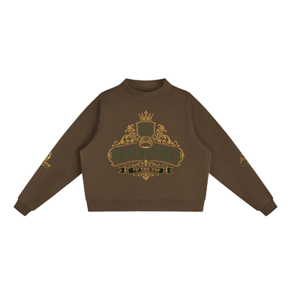 Baliveno Luxurious Essential Fleece Mock-Neck Crew Sweatshirt