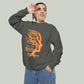 Law of Identity Sweatshirt — Abstract Orange Tree Face Graphic Crewneck