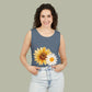 Sunflower "Be Happy" Tank Top — Floral Summer Casual Tank Top