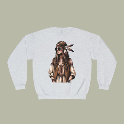 Baliveno Feathered Girl Crewneck Sweatshirt
