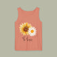 Sunflower "Be Happy" Tank Top — Floral Summer Casual Tank Top