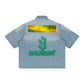 Baliveno Nature Designe Unisex Vintage Wash Boxy Short Denim Shirt