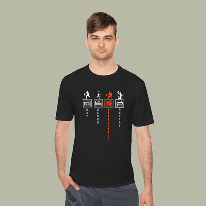 Eat Sleep Basketball Repeat Crew Graphic Tee — Rhythm, Steps & Movement