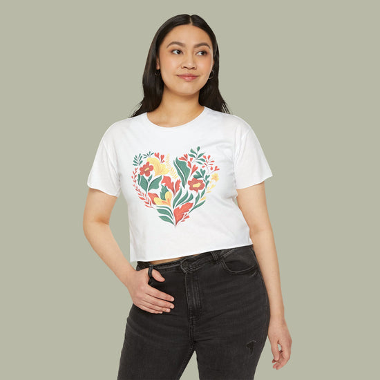 Baliveno Floral Heart Crop Top