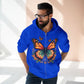 Butterfly Graphic Zip Hoodie — Colorful Monarch Chest & Bold Back Typography