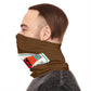 Balveno Retro Patch Neck Gaiter — Lightweight Brown Face Scarf