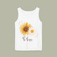 Sunflower "Be Happy" Tank Top — Floral Summer Casual Tank Top