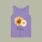 Sunflower "Be Happy" Tank Top — Floral Summer Casual Tank Top