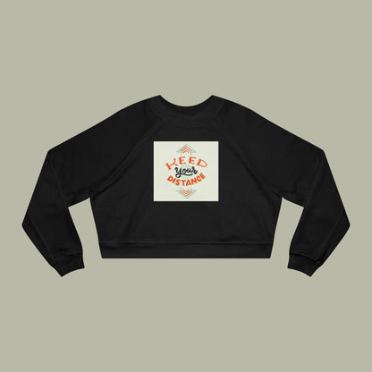 Cropped Pullover — "Keep Your Distance" Retro Graphic