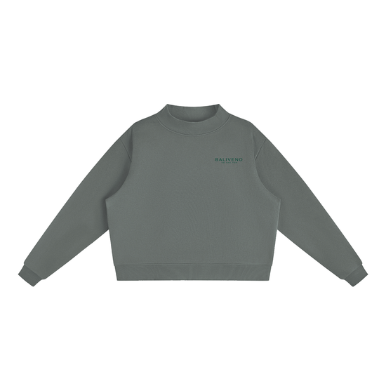 BALIVENO Minimalist Essential Fleece Mock-Neck Crew Sweatshirt — Studio 01