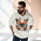 Butterfly Graphic Zip Hoodie — Colorful Monarch Chest & Bold Back Typography