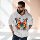 Butterfly Graphic Zip Hoodie — Colorful Monarch Chest & Bold Back Typography