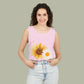Sunflower "Be Happy" Tank Top — Floral Summer Casual Tank Top