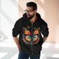 Butterfly Graphic Zip Hoodie — Colorful Monarch Chest & Bold Back Typography