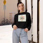 Cropped Pullover — "Keep Your Distance" Retro Graphic