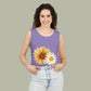Sunflower "Be Happy" Tank Top — Floral Summer Casual Tank Top
