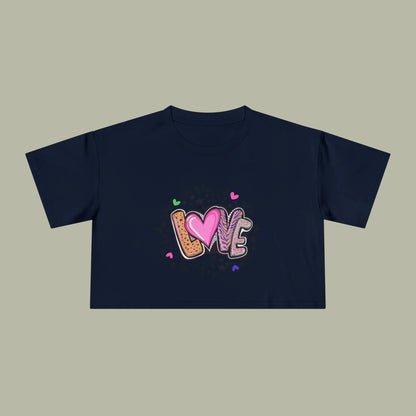 LOVE Heart Graffiti Crop Tee — Cute Love Graphic Top