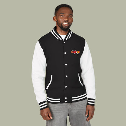 Paint Drip Letterman Jacket — Balveno Graphic Varsity Jacket
