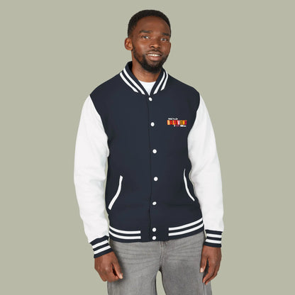 Paint Drip Letterman Jacket — Balveno Graphic Varsity Jacket