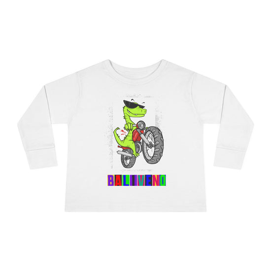 Toddler Long Sleeve Tee — "Baliveno Dinosaur" Graphic